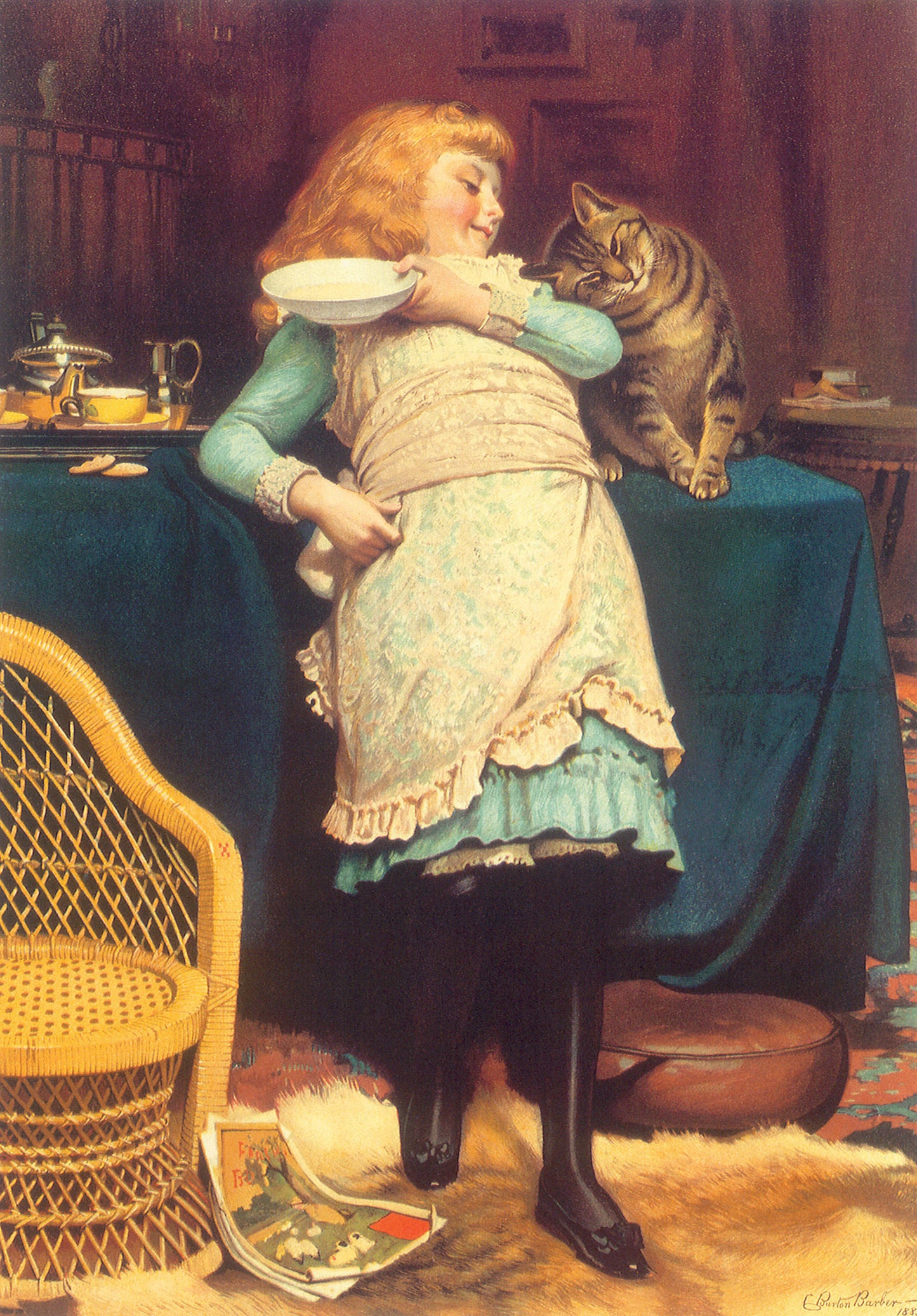 Coaxing Is Better, vintage artwork by Charles Burton Barber, 12x8" (A4) Poster