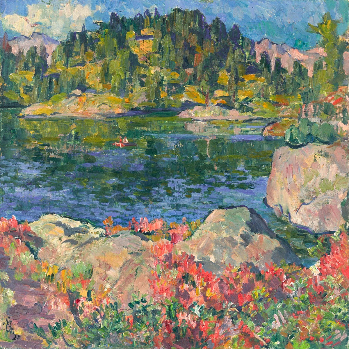 At Lake Cavloccio by Giovanni Giacometti,A3(16x12")Poster