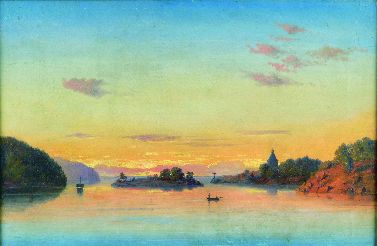 Ladoga Lake, vintage artwork by Mikhail Konstantinovich Klodt, 12x8" (A4) Poster