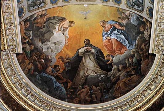 The Glory of St. Dominic, vintage artwork by Guido Reni, 12x8" (A4) Poster