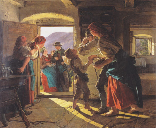 Entrance of the Newlyweds, vintage artwork by Ferdinand Georg Waldmüller, A3 (16x12") Poster Print