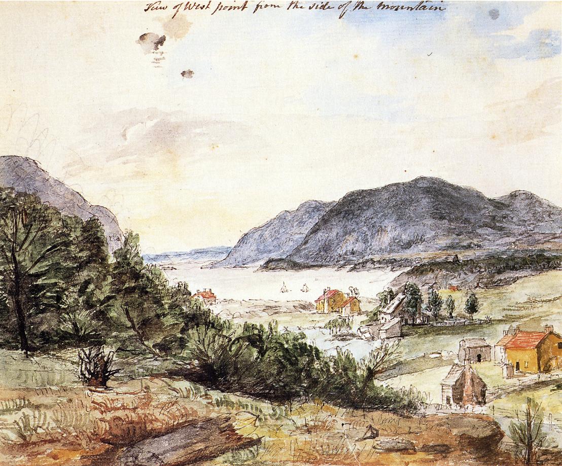 View of West Point from the Side of the Mountain, vintage artwork by Charles Willson Peale, 12x8" (A4) Poster
