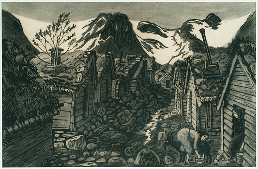 The Befring Farms by Nicolai Astrup,16x12(A3) Poster
