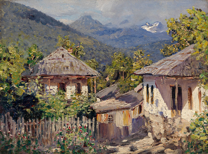 Mountain Village by Nikolai Nikanorovich Dubovskoy,A3(16x12