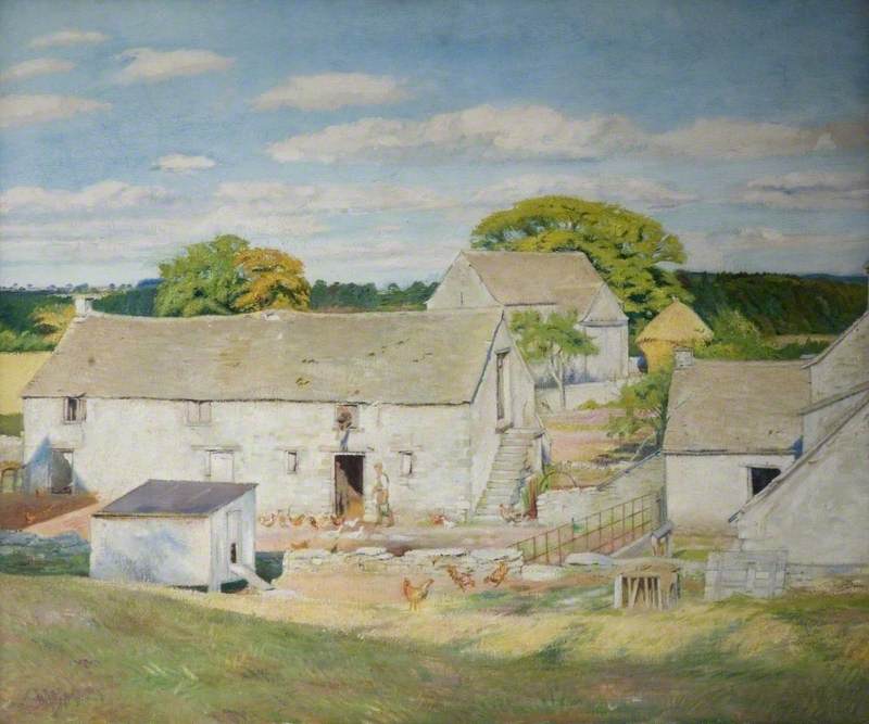 Oakridge Farm, Late Summer by Sir William Rothenstein,16x12(A3) Poster
