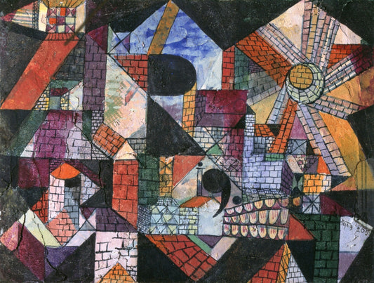 City of R, vintage artwork by Paul Klee, 12x8" (A4) Poster
