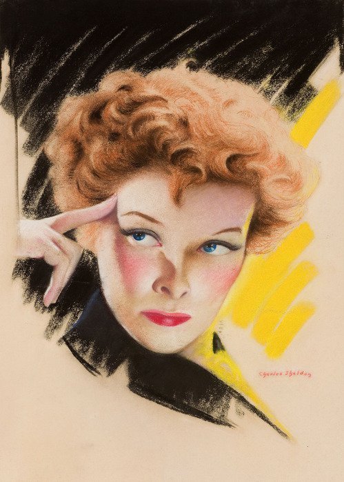 Katherine Hepburn by Charles Sheldon,16x12(A3) Poster