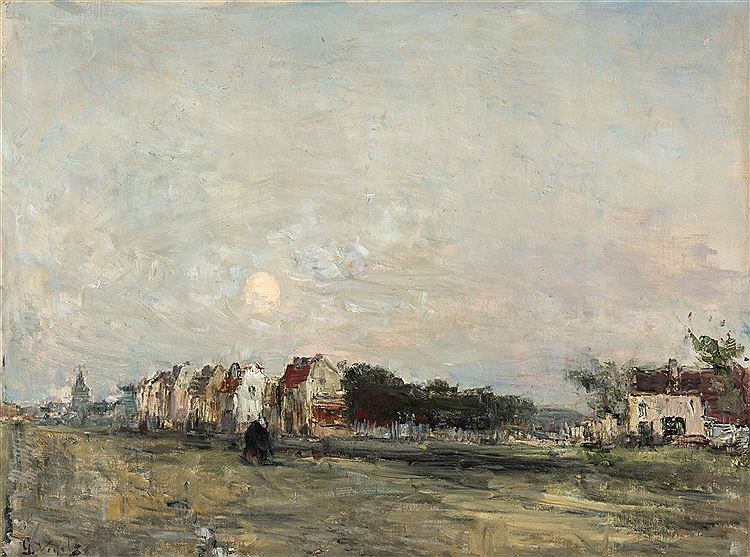 Moonrise, vintage artwork by Guillaume Vogels, 12x8" (A4) Poster