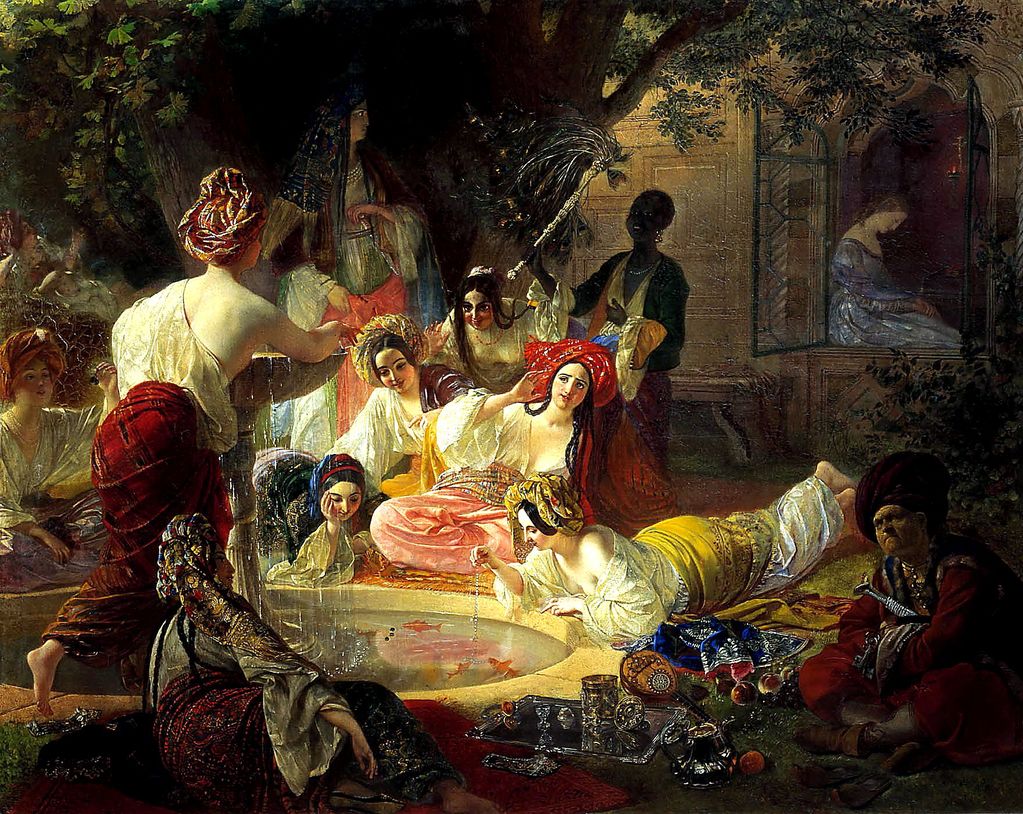 Fountain in Bakhchi-Sarai, vintage artwork by Karl Pavlovich Brulloff, A3 (16x12") Poster Print