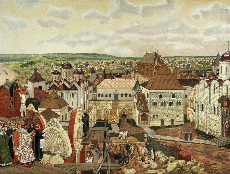 In the Moscow Kremlin by Apollinari Vasnetsov,A3(16x12")Poster