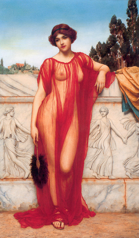Athenais, vintage artwork by John William Godward, 12x8" (A4) Poster