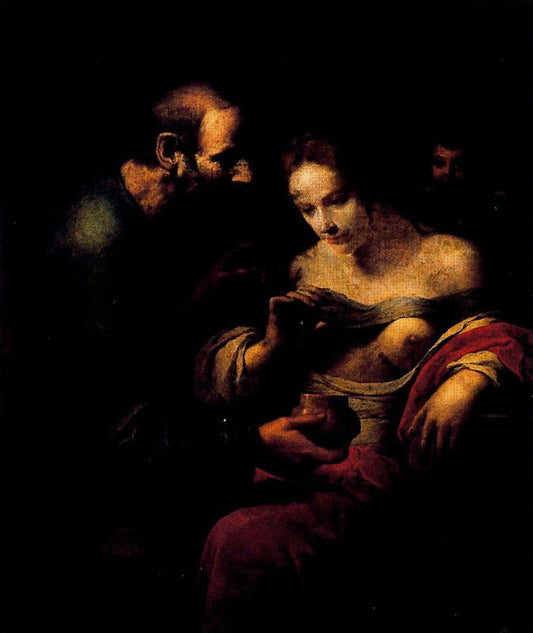 St. Agueda cured by  St. Peter in prison, vintage artwork by Giovanni Martinelli, 12x8" (A4) Poster
