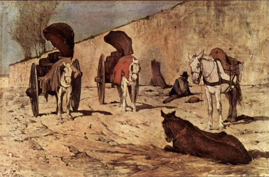 Roman Barrocci, vintage artwork by Giovanni Fattori, 12x8" (A4) Poster