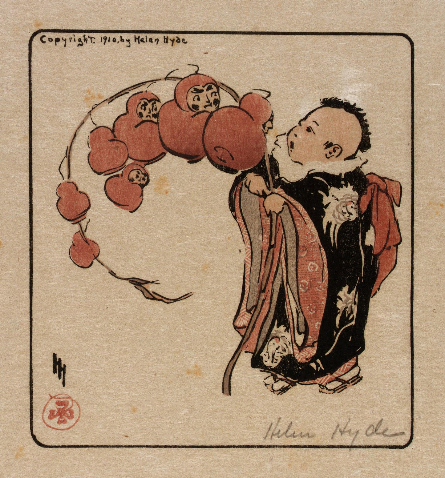 The Daruma Branch by Helen Hyde,A3(16x12")Poster