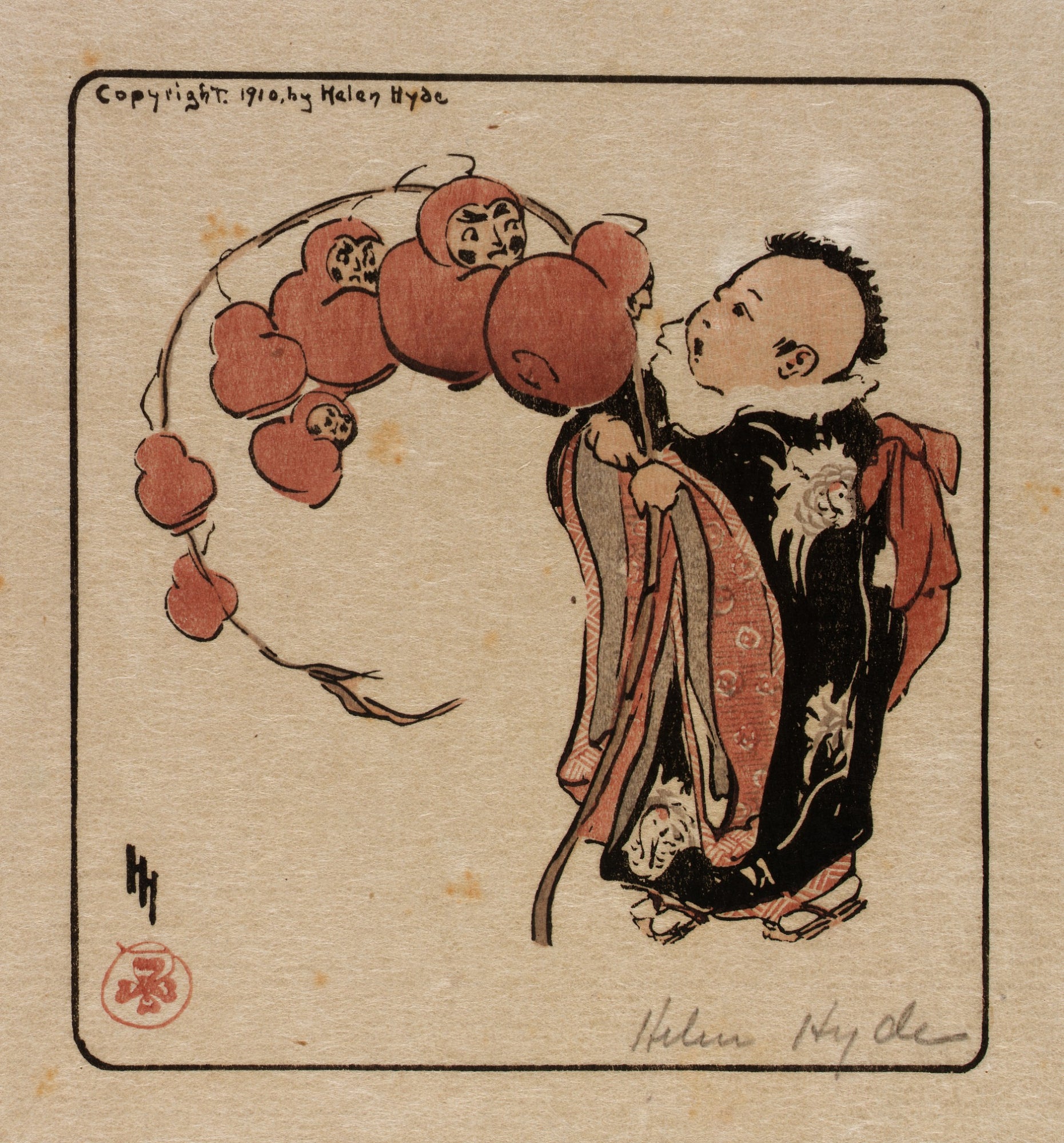 The Daruma Branch by Helen Hyde,A3(16x12")Poster