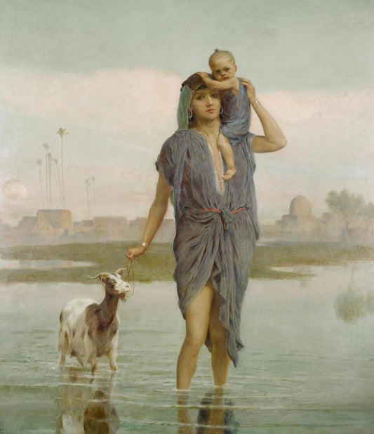 Leaving the Village, vintage artwork by Frederick Goodall, A3 (16x12") Poster Print