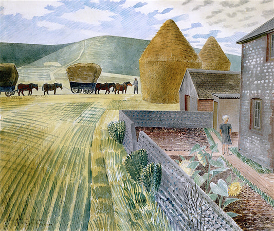 Furlongs, vintage artwork by Eric Ravilious, 12x8" (A4) Poster