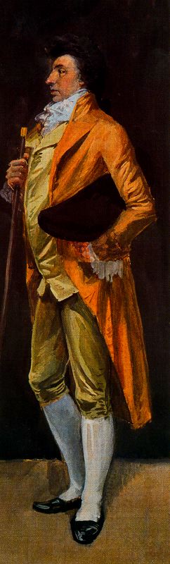 Man with Cane, vintage artwork by Adolfo Lozano Sidro, 12x8" (A4) Poster