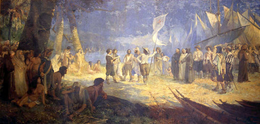 Conquest of the Amazon, vintage artwork by Antonio Parreiras, 12x8" (A4) Poster