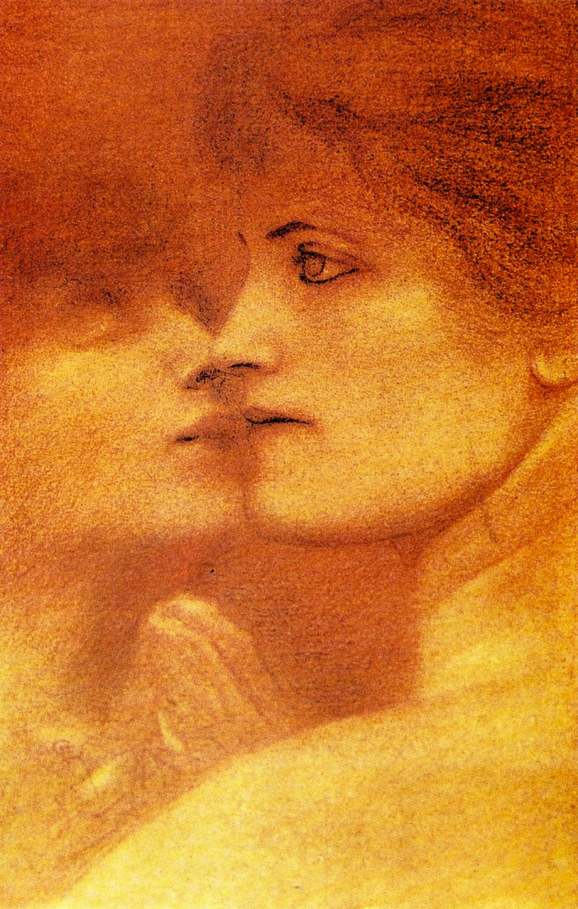 Study of Women, vintage artwork by Fernand Khnopff, 12x8" (A4) Poster