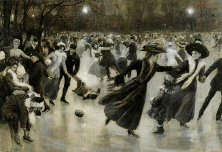 Party on the Ice by Wilhelm Gause,A3(16x12")Poster