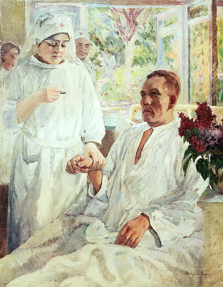 At the Hospital by Nikolai Petrovich Bogdanov-Belsky,A3(16x12")Poster