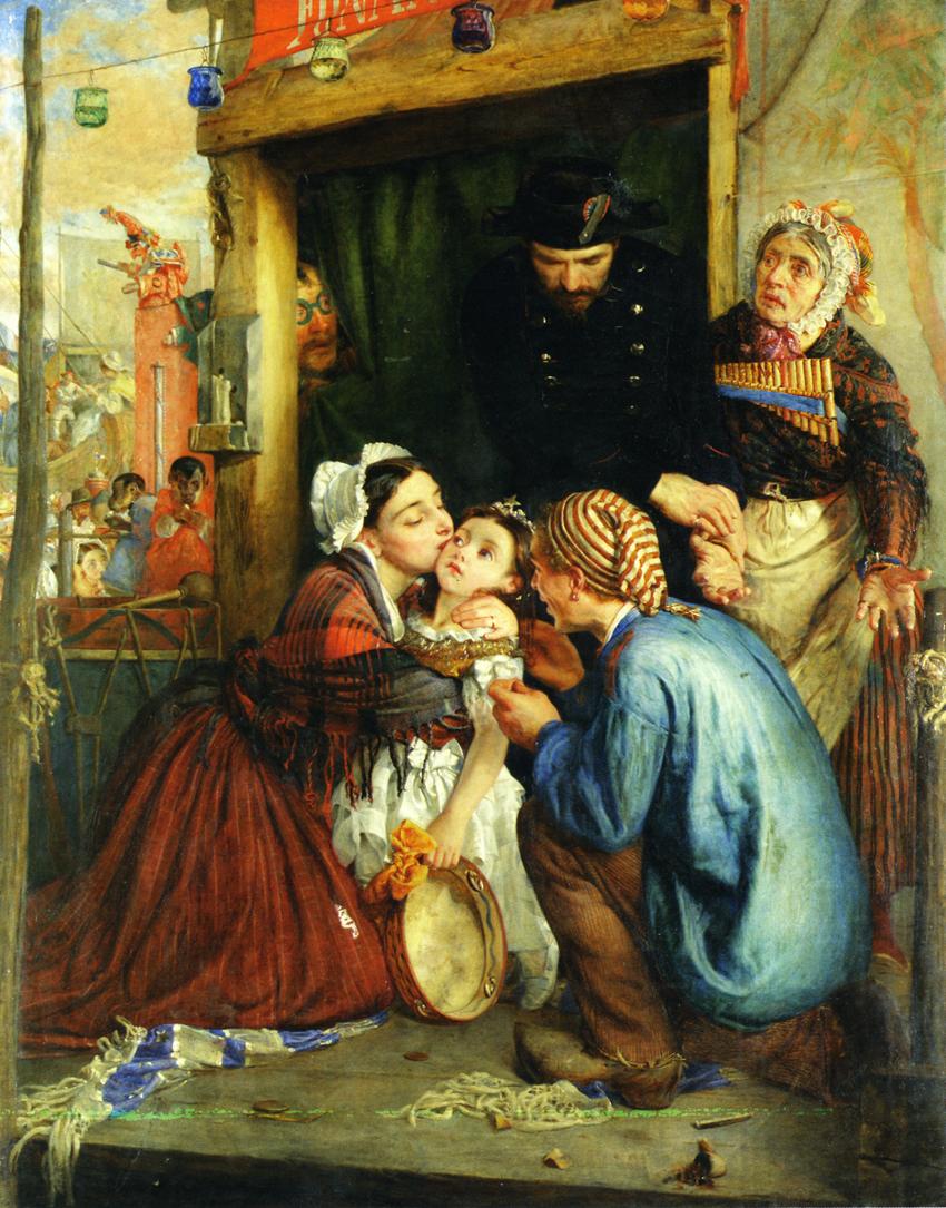 French Peasants Finding their Stolen Child, vintage artwork by Philip Hermogenes Calderon, 12x8" (A4) Poster