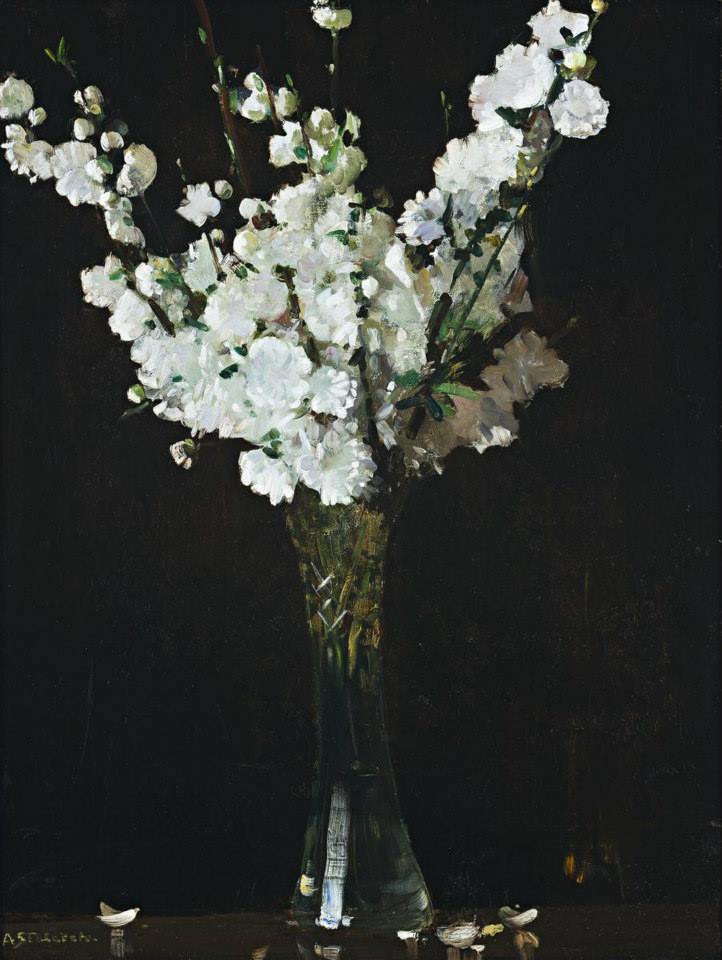 Apple Blossoms in a Vase by Sir Arthur Streeton,A3(16x12")Poster