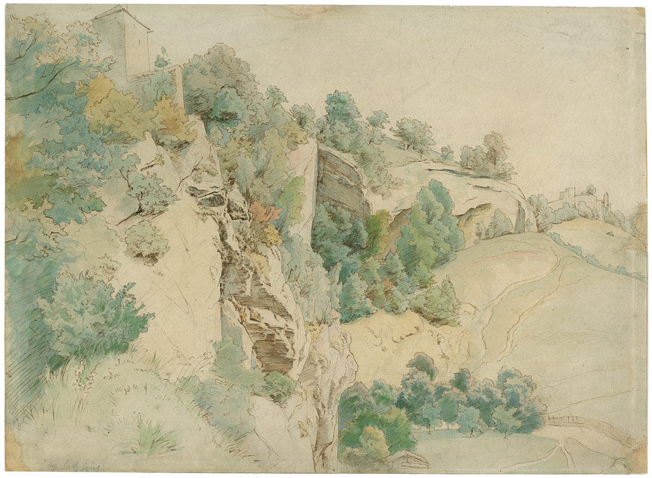 Cliff near Salzburg, vintage artwork by Hans Thoma, 12x8" (A4) Poster