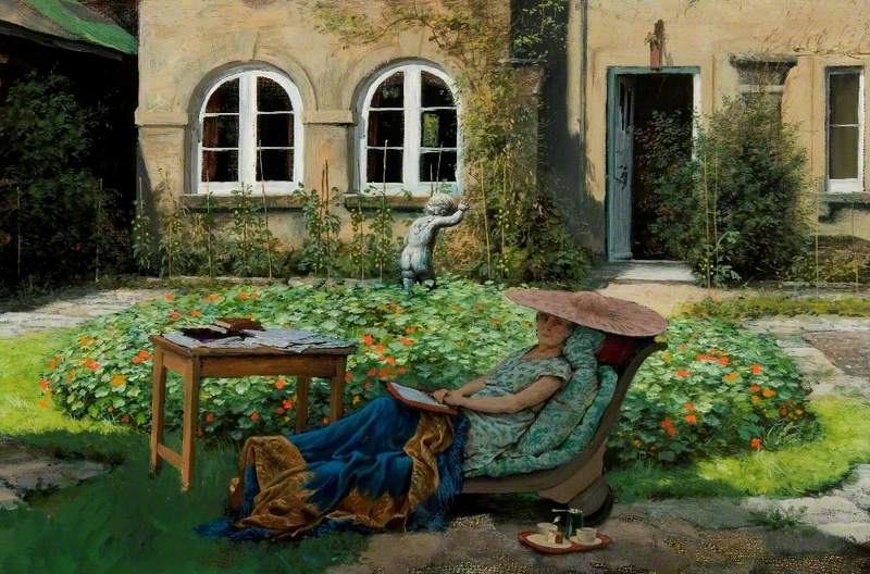 ivier on a Day Bed at the Rear of Daye House by Rex Whistler,16x12(A3) Poster