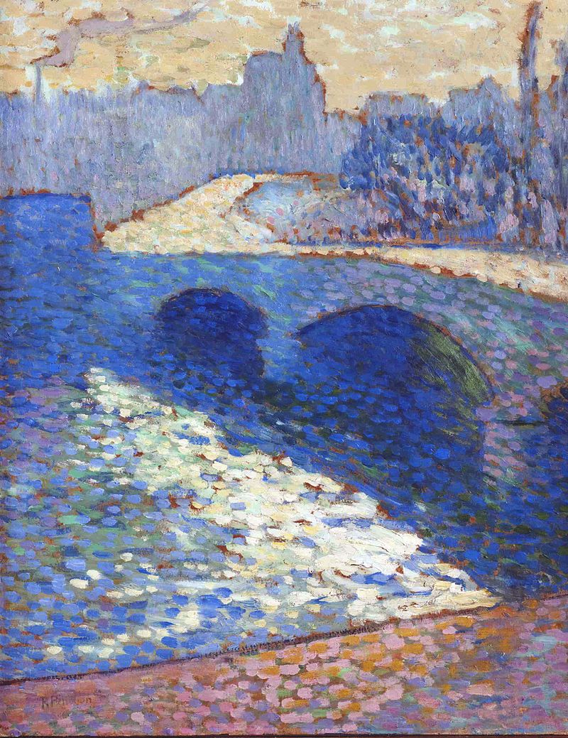The Seine at Rouen, Sunset, vintage artwork by Robert Antoine Pinchon, 12x8" (A4) Poster