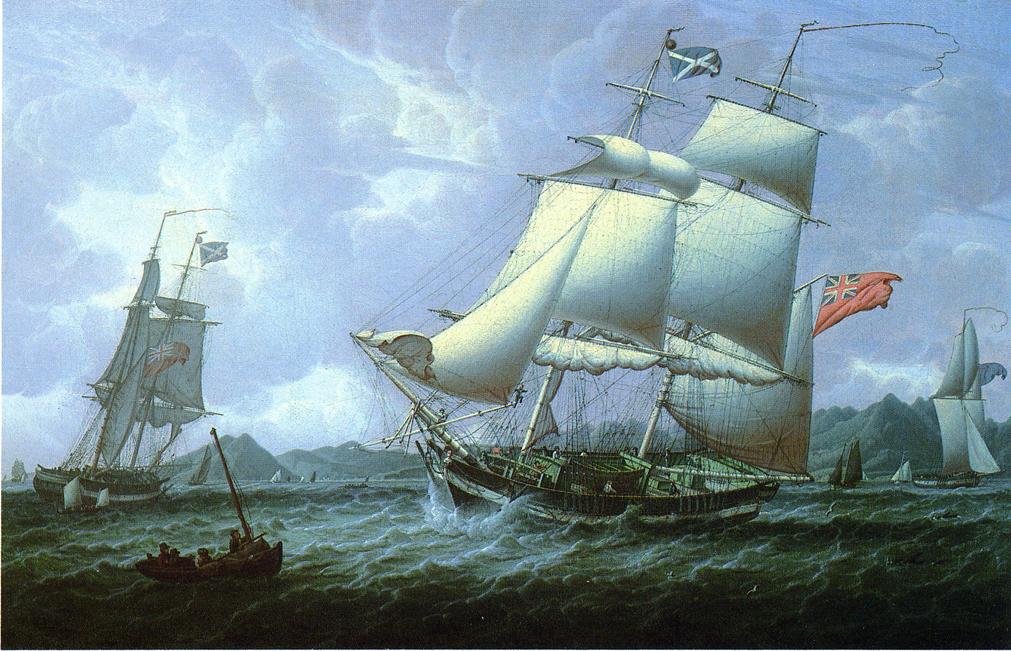 British Schooners, vintage artwork by Robert Salmon, 12x8" (A4) Poster