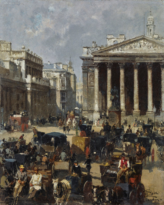Mansion House and Royal Exchange, London by Paolo Sala,A3(16x12")Poster