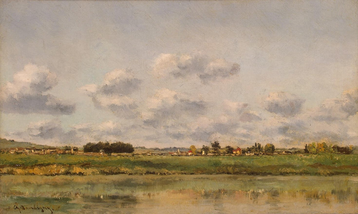 The Banks of the Loing, vintage artwork by Charles-François Daubigny, A3 (16x12") Poster Print