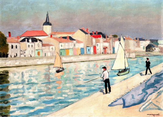 Anglers on la Chaume, vintage artwork by Albert Marquet, 12x8" (A4) Poster