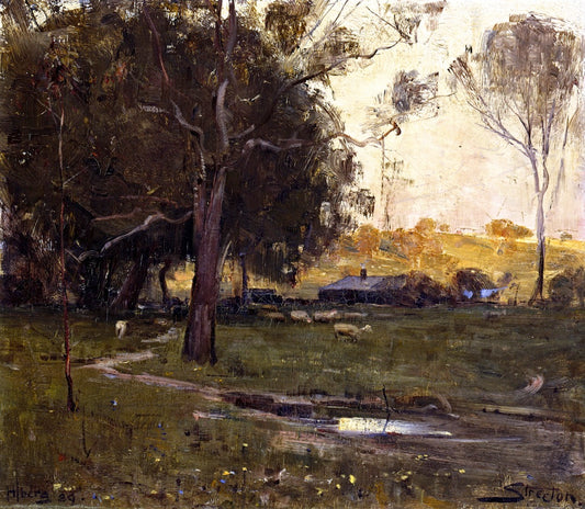 Greeve's Farm - Heidelberg, vintage artwork by Sir Arthur Streeton, 12x8" (A4) Poster