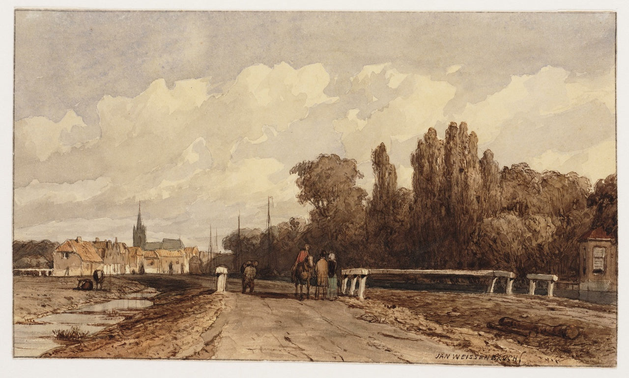 Landscape in the Surroundings of The Haag, vintage artwork by Johannes 'Jan' Weissenbruch, 12x8" (A4) Poster
