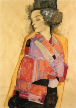 The Daydreamer (Gerti Schiele), vintage artwork by Egon Schiele, 12x8" (A4) Poster