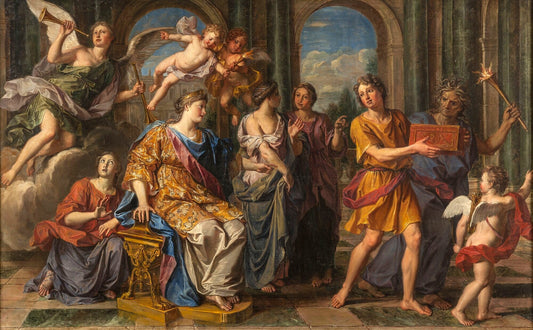 Story of Hercules - Deianeira Sending the Poisoned Robe to Heracles, vintage artwork by Noël Coypel I, 12x8" (A4) Poster