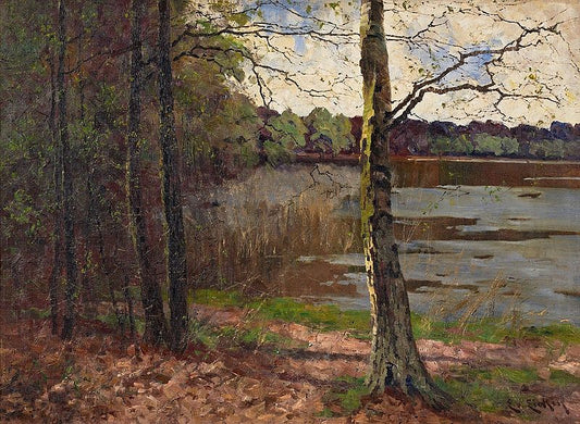 Spring at the Lake in Macklenburg, vintage artwork by Elisabeth von Eicken, 12x8" (A4) Poster