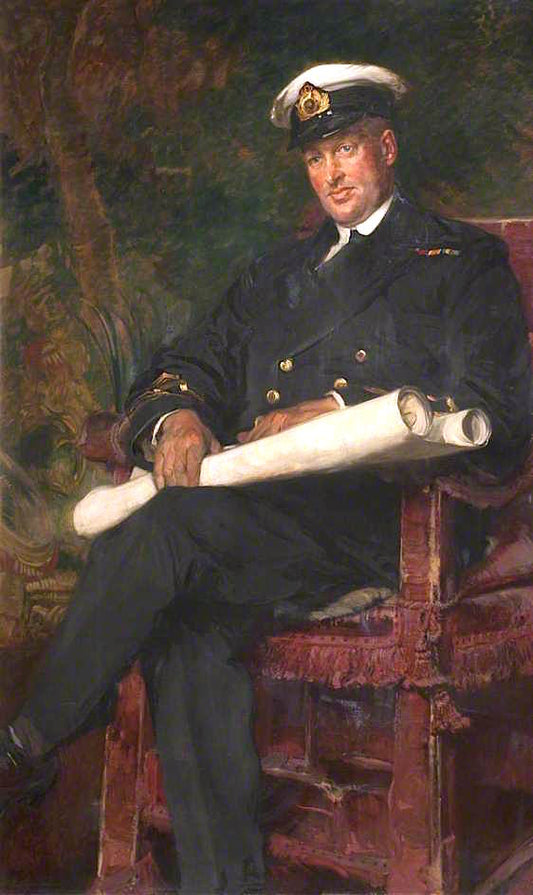 Lieutenant Commander Percy Thompson Dean, vintage artwork by Edgar Bundy, 12x8" (A4) Poster