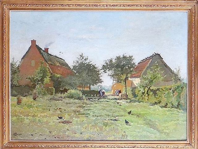 Busy Farm, vintage artwork by Adrien Heymans, 12x8" (A4) Poster