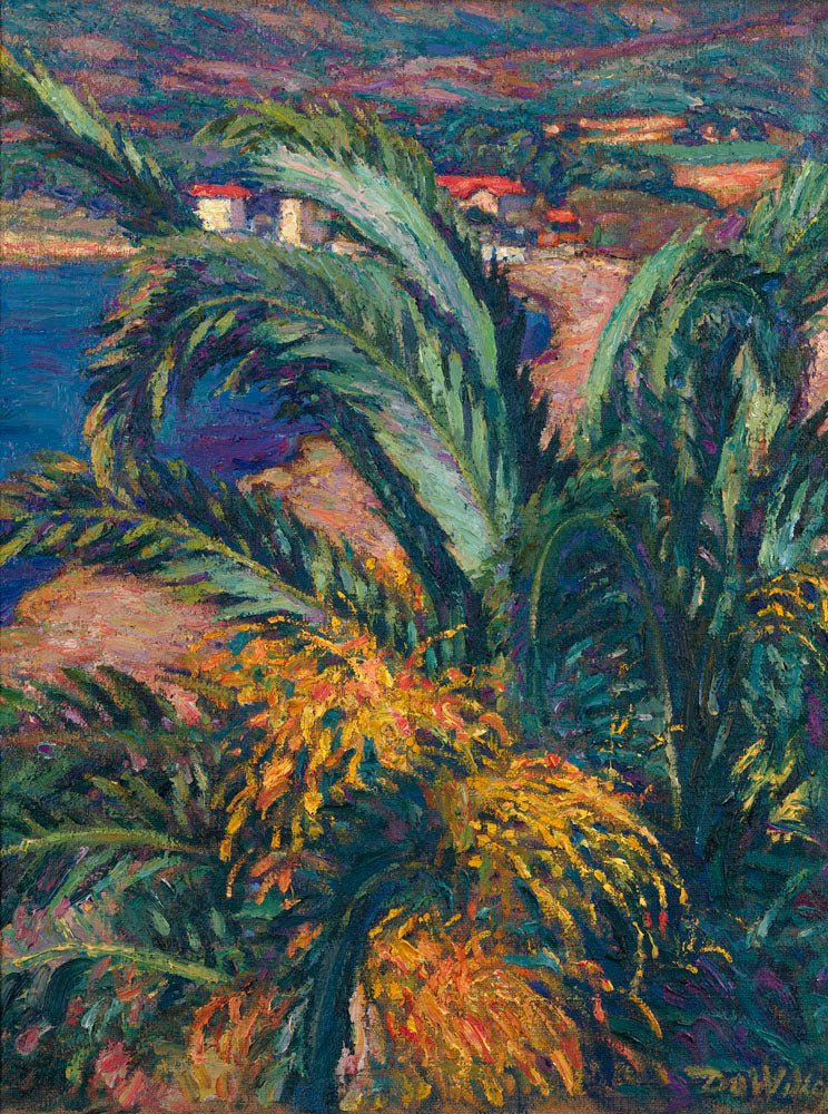 Palms on the Bay by David Widhopff,A3(16x12")Poster