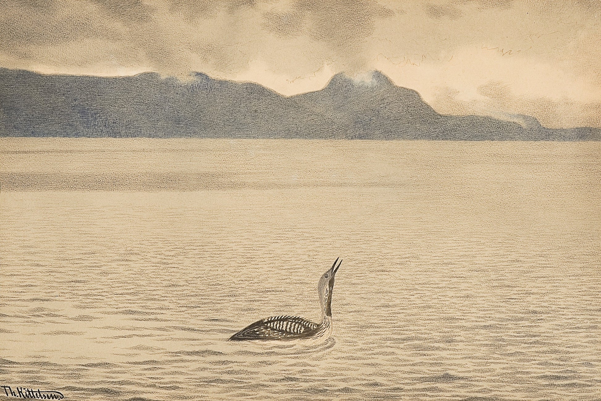 Screams, vintage artwork by Theodor Severin Kittelsen, 12x8" (A4) Poster