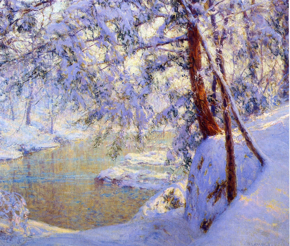 Winter Light and Shadows, vintage artwork by Walter Launt Palmer, 12x8" (A4) Poster