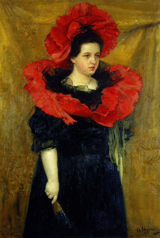 Portrait of Olga Prakhova, vintage artwork by Alexander Murashko, 12x8" (A4) Poster