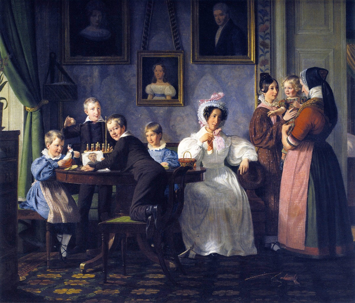 The Waagepetersen Family, vintage artwork by Wilhelm Marstrand, A3 (16x12") Poster Print
