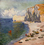 The Beach and the Falaise d'Amont, vintage artwork by Claude Monet, 12x8" (A4) Poster