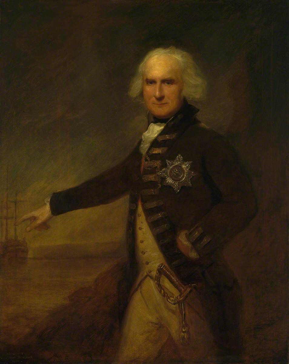 Admiral Alexander Hood, 1st Viscount Bridport, vintage artwork by Lemuel Francis Abbott, 12x8" (A4) Poster