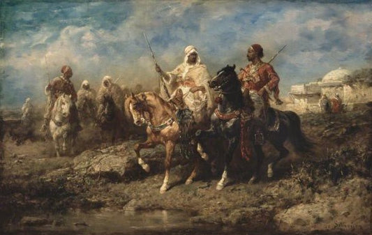 Arabs, vintage artwork by Adolf Christian Schreyer, 12x8" (A4) Poster
